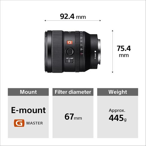 سوني FE 24 ملم f/1.4 جي ام | إطار كامل، زاوية واسعة، عدسة أساسية (SEL24F14GM) باللون الأسود in Saudi Arabia