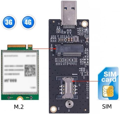 CY Adapter Mini PCI-E Wireless WWAN to USB Adapter Card with SIM Card Slot Module Testing Tools for 3G/4G/5G LTE Wireless Module Modem Card in Kuwait