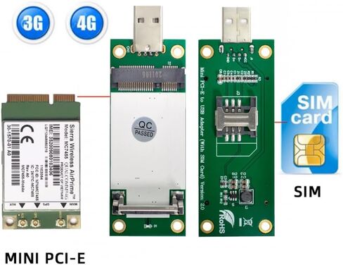 CY Adapter Mini PCI-E Wireless WWAN to USB Adapter Card with SIM Card Slot Module Testing Tools for 3G/4G/5G LTE Wireless Module Modem Card in Kuwait