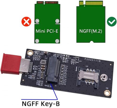 CY Adapter Mini PCI-E Wireless WWAN to USB Adapter Card with SIM Card Slot Module Testing Tools for 3G/4G/5G LTE Wireless Module Modem Card in Kuwait
