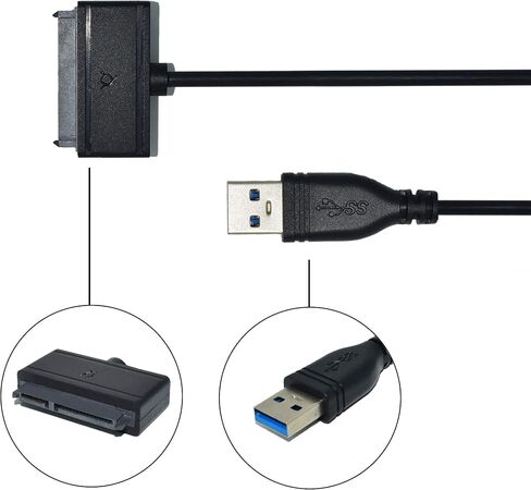 NUZAMAS USB 3.0 إلى SATA SSD محول القرص الصلب، يتصل بأقراص صلبة 2.5"، CD وDVD وكابل محول خارجي مع دعم UASP، كابل 50 سم، موصل المرفق in Saudi Arabia