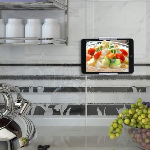 حامل حائط للمطبخ TFY Universal للكمبيوتر اللوحي والقارئ الإلكتروني والهواتف الذكية، لجهاز iPad Air وMini وiPad Pro 10.5 بوصة وحامل الحائط (رمادي) in Kuwait