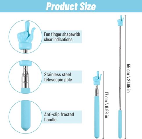 مؤشر للمعلمين تلسكوبي، 4 قطع، عصا مؤشر إصبع قابلة للسحب، مؤشرات يدوية صغيرة قابلة للتمديد في الفصول الدراسية لمستلزمات معلمي المدارس الابتدائية ورياض الأطفال in Kuwait