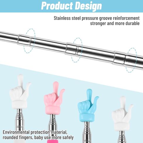 مؤشر للمعلمين تلسكوبي، 4 قطع، عصا مؤشر إصبع قابلة للسحب، مؤشرات يدوية صغيرة قابلة للتمديد في الفصول الدراسية لمستلزمات معلمي المدارس الابتدائية ورياض الأطفال in Kuwait