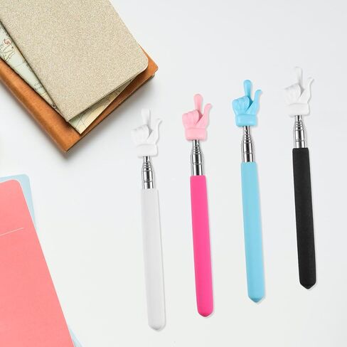 مؤشر للمعلمين تلسكوبي، 4 قطع، عصا مؤشر إصبع قابلة للسحب، مؤشرات يدوية صغيرة قابلة للتمديد في الفصول الدراسية لمستلزمات معلمي المدارس الابتدائية ورياض الأطفال in Kuwait