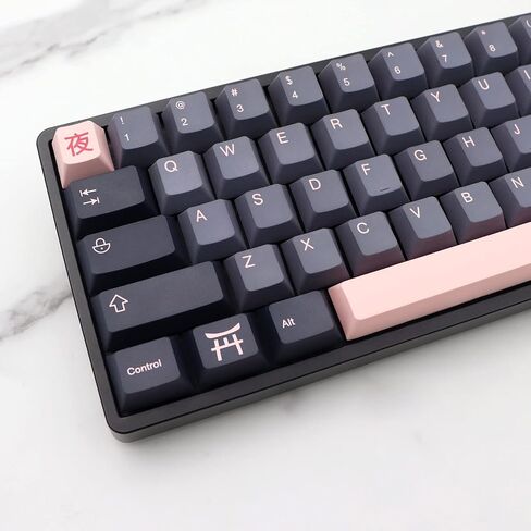 JSJT Night Sakura Keycaps 148 Keys Custom Cherry Profile Keycaps with Spacebar 5.75u 6.25u 6.5u 7u PBT Keycap Set for Cherry MX Switches G610 K70 Mechanical Keyboard in Kuwait