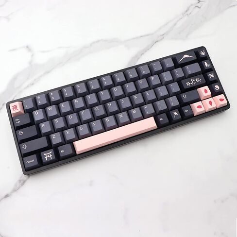 JSJT Night Sakura Keycaps 148 Keys Custom Cherry Profile Keycaps with Spacebar 5.75u 6.25u 6.5u 7u PBT Keycap Set for Cherry MX Switches G610 K70 Mechanical Keyboard in Kuwait