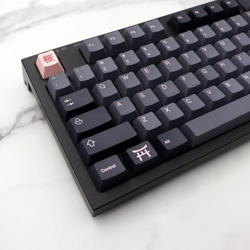 JSJT Night Sakura Keycaps 148 Keys Custom Cherry Profile Keycaps with Spacebar 5.75u 6.25u 6.5u 7u PBT Keycap Set for Cherry MX Switches G610 K70 Mechanical Keyboard in Kuwait