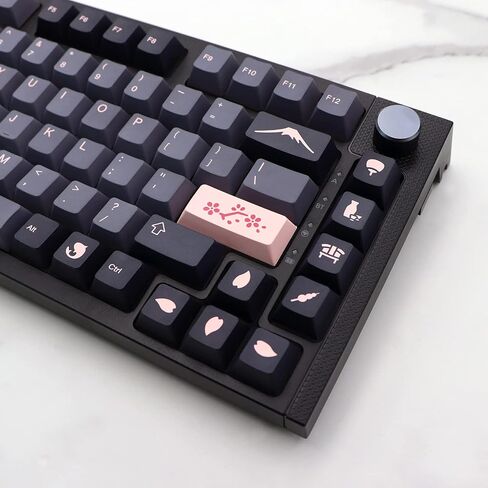 JSJT Night Sakura Keycaps 148 Keys Custom Cherry Profile Keycaps with Spacebar 5.75u 6.25u 6.5u 7u PBT Keycap Set for Cherry MX Switches G610 K70 Mechanical Keyboard in Kuwait