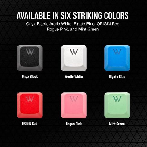 CORSAIR PBT DOUBLE-SHOT PRO Keycap Mod Kit – Double-Shot PBT Keycaps – Arctic White – Standard Bottom Row – Textured Surface – 1.5mm-Thick Walls – O-ring Dampeners (CH-9911040-NA) in Kuwait