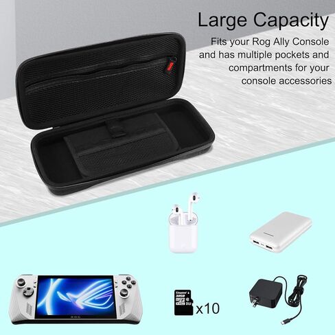 Jusy متوافق مع حقيبة ASUS ROG Ally المحمولة، مقاومة للصدمات والخدش ومضادة للماء وحقيبة تخزين صلبة للحمل لجهاز ROG Ally 7 بوصة (أسود) in Kuwait