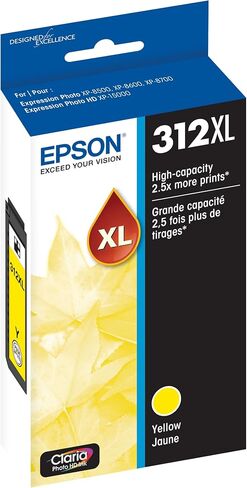 Epson T312 Claria Photo HD - خرطوشة حبر صفراء عالية السعة - (T312XL420-S) لطابعات الصور المختارة (عبوة من 2) in Saudi Arabia