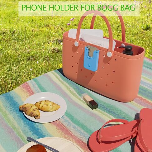 EASYDOG Silicone Phone Holder Compatible with Bogg Bag, Soft Silicone Charm Insert Accessories and Attachment for Bogg Beach Bags, Generic & Portable Size Fits for iPhone and Android Phones-Blue in Kuwait