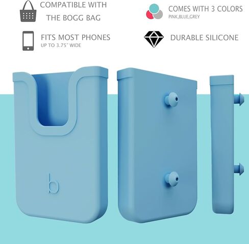EASYDOG Silicone Phone Holder Compatible with Bogg Bag, Soft Silicone Charm Insert Accessories and Attachment for Bogg Beach Bags, Generic & Portable Size Fits for iPhone and Android Phones-Blue in Kuwait