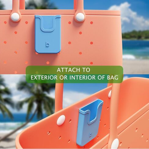 EASYDOG Silicone Phone Holder Compatible with Bogg Bag, Soft Silicone Charm Insert Accessories and Attachment for Bogg Beach Bags, Generic & Portable Size Fits for iPhone and Android Phones-Blue in Kuwait