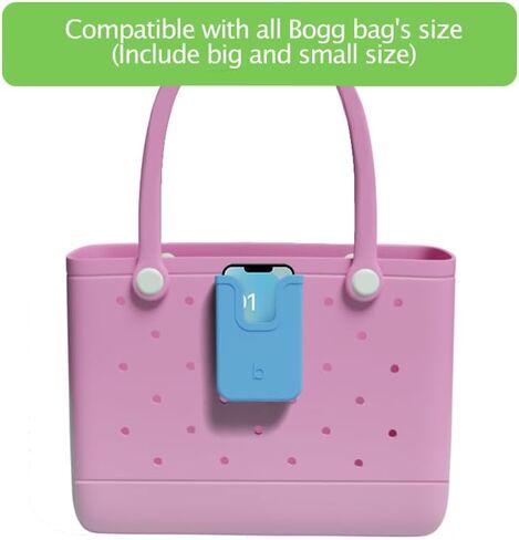 EASYDOG Silicone Phone Holder Compatible with Bogg Bag, Soft Silicone Charm Insert Accessories and Attachment for Bogg Beach Bags, Generic & Portable Size Fits for iPhone and Android Phones-Blue in Kuwait