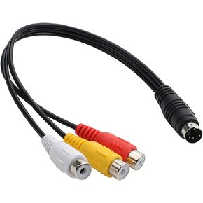 4 Pin S-Video to 3 RCA AV Female Cable for TV PC Computer Video AV Projector for Video TV Laptop Adapter Cable (27cm) in Saudi Arabia