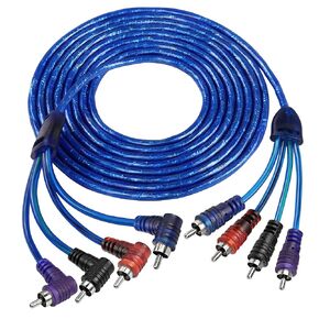 MEIRIYFA 4 قنوات RCA كابل توصيل صوت السيارة، 4 RCA ذكر إلى RCA ذكر كابل صوت ستيريو محمي كابل زوج ملتوي OFC سلك عالي الجودة للسيارة والبحرية والدراجات النارية (16.4FT) in Kuwait
