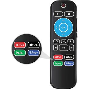 Backlit Remote Replacement for Roku-TV-Remote, Compatible for TCL Roku/Hisense Roku/Onn Roku/Sharp Roku Series Smart TVs (Not for Roku Stick and Box) in Kuwait