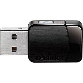 D-Link USB WiFi Adapter AC600 Mini Wireless Internet Dual Band MU-Mimo Wi-Fi Network Desktop Laptop (DWA-171),Black in Kuwait