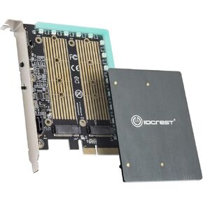 بطاقة محول IO Crest Dual M.2 SATA وPCIe Nvme SSD إلى PCIe X4 مع مبدد حرارة RGB 5V in Kuwait