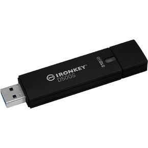 Kingston Ironkey D500S 512GB Encrypted Flash Drive | Dual Hidden Partition | FIPS 140-3 Level 3 | XTS-AES 256-bit | BadUSB and Brute Force Protection | Multi-Pin Option | IKD500S/512GB