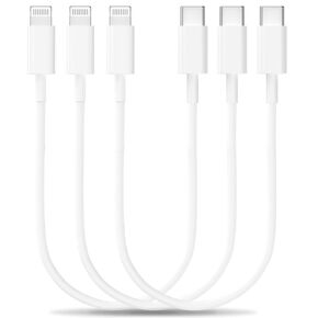 [معتمد من Apple MFi] كابل USB-C قصير إلى Lightning (3 عبوات 0.6FT)، كابل شاحن سريع iPhone USB-C توصيل الطاقة سلك شحن عالي السرعة لمزامنة البيانات لهاتف iPhone 14 13 12 11 Pro XS XR X 8 iPad Airpods in Kuwait