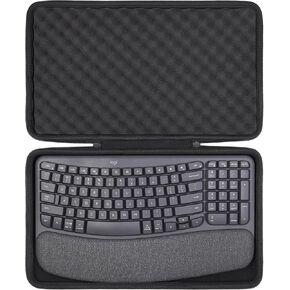 co2CREA Hard Case Compatible with Logitech Wave Keys MK670 Combo/Wave Keys Wireless Ergonomic Keyboard,Graphite Case
