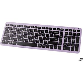 لوحة مفاتيح بلوتوث مدمجة و2.4 جيجا هرتز لاسلكية - لوحة مفاتيح لاسلكية هادئة متعددة الأجهزة - 106 مفتاح لوحة مفاتيح كاملة الحجم لأجهزة iPad والكمبيوتر اللوحي والكمبيوتر المحمول والكمبيوتر الشخصي والكمبيوتر المحمول وWindows وMac وChrome OS وAndroid in Kuwait
