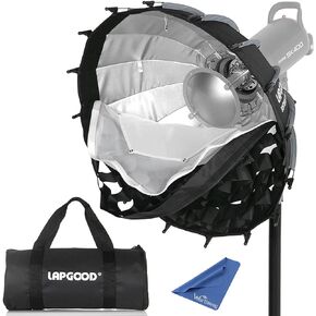 LAPGOOD 24"/60cm Softbox Beauty Dish with Grid and Double Soft Cloth Design - Bowens Mount Diffuser for Flash and Video Lights, Quick Setup, and Carrying Bag in Kuwait