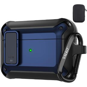 غطاء حافظة Valkit لأجهزة Airpods Pro مع مجموعة أدوات التنظيف والقفل، غطاء صلب عسكري Airpod Pro الجيل الأول حافظة مقاومة للصدمات iPods Pro حافظة سلسلة مفاتيح واقية لـ Airpods Pro 1st Gen 2019 حافظة شحن in Kuwait