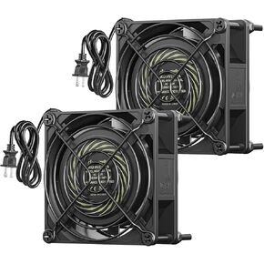 DEWENWILS 2 Pack 120V AC Fan, Waterproof Exhaust Fan 80mm, 14W 2470RPM 21CFM, DIY Cooling Fan for Refrigerator, Computer Case, Compressor Engine, Generator, UL Listed in Kuwait