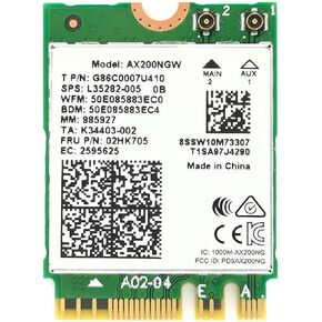 WiFi 6 AX200 WiFi Adapter,Intel Dual Band Wireless 2.4Gbps 802.11ax Wireless Intel AX200 WiFi Card Bluetooth 5.0 for Windows 10, 64-bit, Google Chrome OS, Linux in Kuwait
