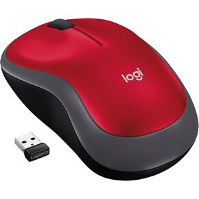 ماوس لاسلكي لوجيتك M185، 2.4 جيجا هرتز مع جهاز استقبال USB صغير، تتبع بصري 1000 نقطة لكل بوصة، يمكن استخدامه بكلتا اليدين، متوافق مع أجهزة الكمبيوتر الشخصية، ماك، الكمبيوتر المحمول - أحمر - 910-003635 (متجدد) in Kuwait