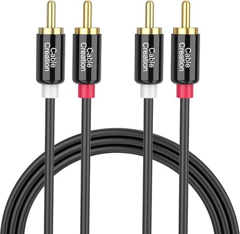 كابل CableCreation RCA، 2RCA ذكر إلى 2RCA كابل مضخم صوت ستيريو متوافق مع مكبر الصوت، AMP، القرص الدوار، جهاز الاستقبال، المسرح المنزلي، مضخم الصوت، مزدوج الحماية، 10 أقدام/3M in Saudi Arabia