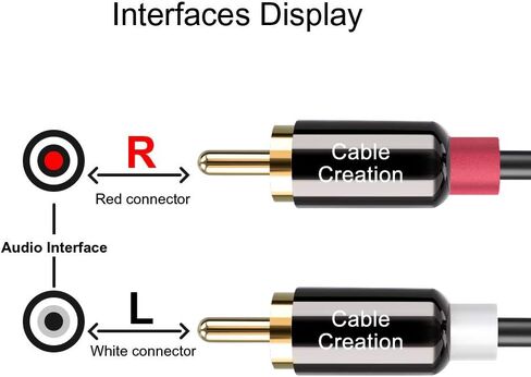 كابل CableCreation RCA، 2RCA ذكر إلى 2RCA كابل مضخم صوت ستيريو متوافق مع مكبر الصوت، AMP، القرص الدوار، جهاز الاستقبال، المسرح المنزلي، مضخم الصوت، مزدوج الحماية، 10 أقدام/3M in Saudi Arabia