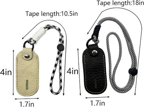 2Pack Genuine Leather U Disk Holster USB Storage case U Disk Holster USB Protective, with Hand-Woven Rope, Can be Handheld can Hang Neck, Easy to wear (Black & Brown) in Saudi Arabia