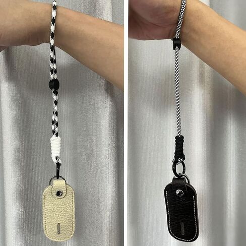 2Pack Genuine Leather U Disk Holster USB Storage case U Disk Holster USB Protective, with Hand-Woven Rope, Can be Handheld can Hang Neck, Easy to wear (Black & Brown) in Saudi Arabia