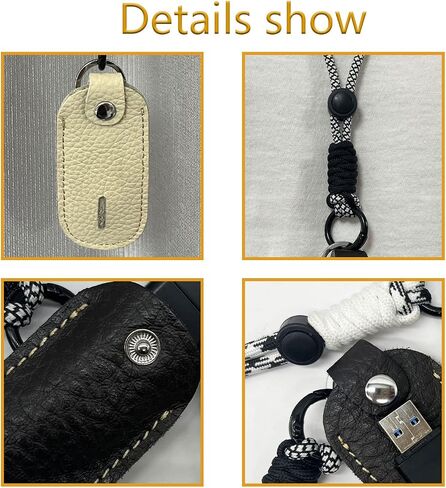 2Pack Genuine Leather U Disk Holster USB Storage case U Disk Holster USB Protective, with Hand-Woven Rope, Can be Handheld can Hang Neck, Easy to wear (Black & Brown) in Saudi Arabia