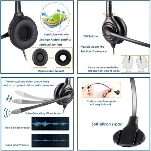 محول قطع الاتصال السريع لسماعات الرأس VoiceJoy USB متوافق مع Plantronics QD، سماعة كمبيوتر مع إلغاء الضوضاء للميكروفون، سماعات رأس سلكية للكمبيوتر الشخصي، سماعة عمل لـ Skype، ندوة عبر الإنترنت in Saudi Arabia