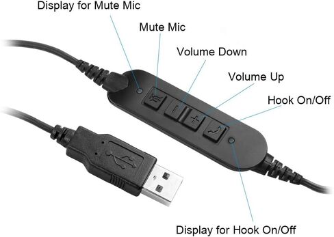 Call-Center USB-Headset with Microphone UC Computer-Headphone - Noise Cancelling Compatible with MS Teams Skype for Business (Binaural) in Saudi Arabia