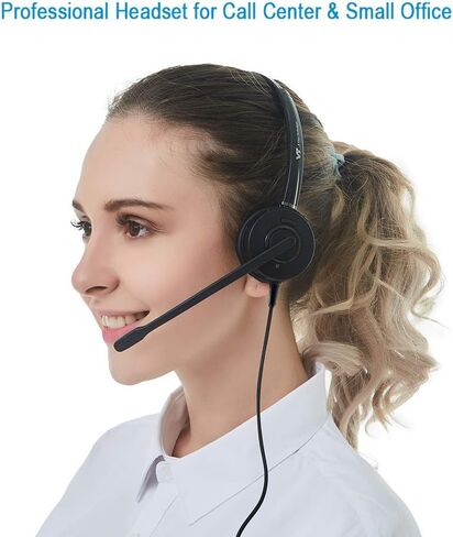 Call-Center USB-Headset with Microphone UC Computer-Headphone - Noise Cancelling Compatible with MS Teams Skype for Business (Binaural) in Saudi Arabia