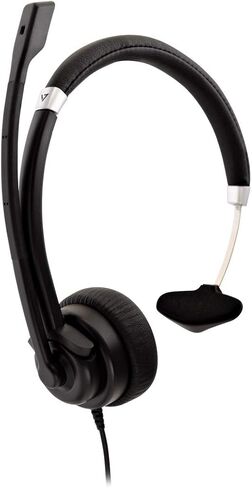 Deluxe Mono Headset, Boom Mic, Adjustable Headband for PC, Mac, Laptop Computer, Chromebook, Black, 3.5mm Connector in Kuwait