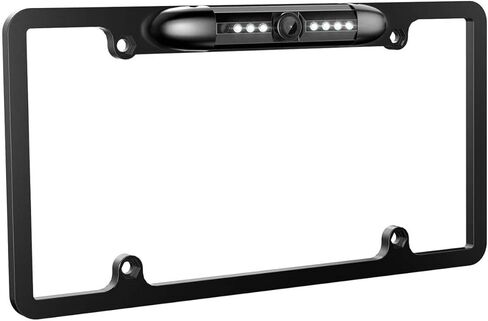 BOYO VISION VSL300L - Full-Frame License Plate Backup Camera with Built-in LED Lights (Black) & Metra Axxess ASWC-1 Steering Wheel Control Interface in Kuwait