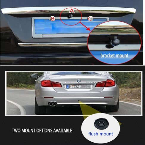 Casoda Universal Backup Camera, Wide View Angle 2-in-1 Front Side Rear View Camera for Car SUV Pickup, 2 Installation Options Removable Guildlines,Mirror Non-Mirror Image,12V only in Kuwait