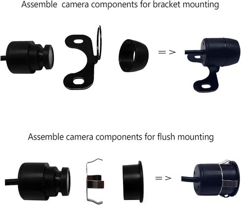 Casoda Universal Backup Camera, Wide View Angle 2-in-1 Front Side Rear View Camera for Car SUV Pickup, 2 Installation Options Removable Guildlines,Mirror Non-Mirror Image,12V only in Kuwait