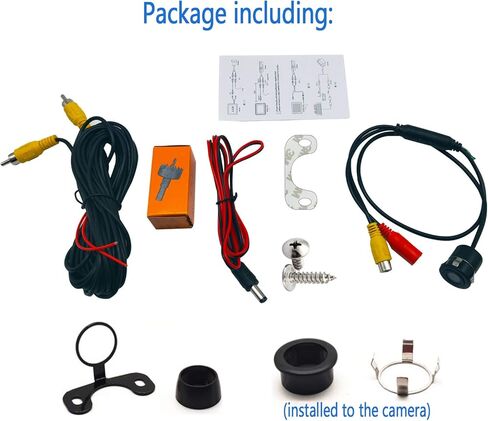 Casoda Universal Backup Camera, Wide View Angle 2-in-1 Front Side Rear View Camera for Car SUV Pickup, 2 Installation Options Removable Guildlines,Mirror Non-Mirror Image,12V only in Kuwait