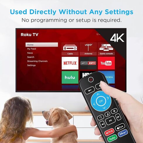 Backlit Remote Replacement for Roku-TV-Remote, Compatible for TCL Roku/Hisense Roku/Onn Roku/Sharp Roku Series Smart TVs (Not for Roku Stick and Box) in Kuwait