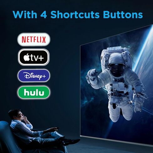 Backlit Remote Replacement for Roku-TV-Remote, Compatible for TCL Roku/Hisense Roku/Onn Roku/Sharp Roku Series Smart TVs (Not for Roku Stick and Box) in Kuwait