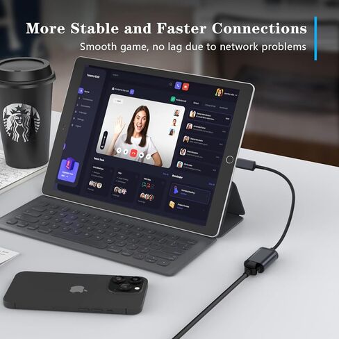 محول USB C الى ايثرنت من هوازهن، محول USB نوع C الى RJ45 جيجابت ايثرنت، مضفر نايلون متوافق مع ماك بوك برو 2017-2020، ماك بوك اير، سيرفس، ديل اكس بي اس، كروم بوك جالكسي S20 والهواتف الذكية in Kuwait